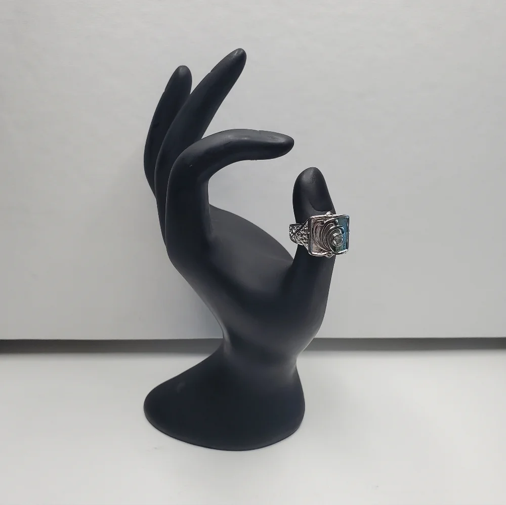 Mens Silver Open Locklet Secret Compartment Ring - Picture 1 of 16